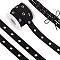 BENECREAT 6.25 Yards Black Cotton Grommet Eyelet Twill Tape Trim, 3/4 inch Wide Silver Metal Eyelet Ring(3.6mm) Ribbon Strip for Sewing Crafts Making