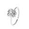 Adjustable Brass Pave Cubic Zirconia Cuff Rings, Heart, Platinum, Heart, Inner Diameter: 16mm