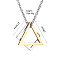Simple Geometric Pendant Necklace, 304 Stainless Steel Necklace, Triangle & Square, Golden, 15.75 inch(40cm)