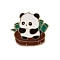 Panda Theme Enamel Pins, Alloy Brooches for Backpack Clothes, White, 28x31mm