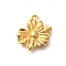 Ion Plating(IP) 304 Stainless Steel Pendants, Flower Charm, Real 18K Gold Plated, 18x17x3.2mm, Hole: 2mm