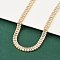 Clear Cubic Zirconia Classic Tennis Necklace for Girl Women Gift, Chain Necklaces with Rack Plating Brass Fold Over Clasps, Lead Free & Cadmium Free, Long-Lasting Plated, Real 18K Gold Plated, 16-1/8 inch(41cm)
