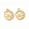 Brass Micro Pave Cubic Zirconia Charms, Cadmium Free & Nickel Free & Lead Free, Moon with Bowknot, Real 18K Gold Plated, 13x10x2.5mm, Hole: 1.2mm