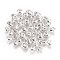 Iron Crimp Beads Covers, Silver, 4x3.5x2.5mm, Hole: 1mm, about 100pcs/bag
