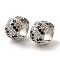 Rack Plating Brass Micro Pave Clear Cubic Zirconia Hoop Earrings, Cadmium Free & Lead Free, Long-Lasting Plated, Platinum, 12x8.5mm