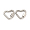 Non-Tarnish 304 Stainless Steel Screw Carabiner Lock Charms, for Necklaces Making, Quick Links, Heart, 14.5x16x2mm