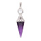 Natural Amethyst Pendants, Cone, 61mm