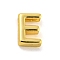Brass Pendants, Cadmium Free & Nickel Free & Lead Free, Real 18K Gold Plated, Letter E, 8x6x3mm, Hole: 1.2mm