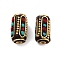 Handmade Indonesia Beads, with Brass and Resin, Column, Red, 19x10mm, Hole: 1.9mm