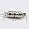 Brass Magnetic Clasps with Loops, Column, Platinum, 18x5.5mm, Hole: 2mm