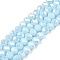 Electroplate Glass Beads Strands, Opaque Solid Color, AB Color Plated, Faceted, Rondelle, Light Sky Blue, 6x5mm, Hole: 1mm, about 80~85pcs/strand, 38~40cm
