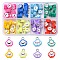 80Pcs 8 Colors Handmade Polymer Clay Charms, with Platinum Plated Iron Loop, Cloud with Smile, Mixed Color, 11~14x9~11.5x4mm, Hole: 1.8mm, 10pcs/color