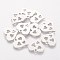 Non-Tarnish 304 Stainless Steel Charms, Stamping Blank Tag, Heart with Heart, Stainless Steel Color, 14.9x14.7mm