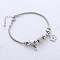 Stainless Steel European Bracelets, Charm Bracelets for Women, Flower & Leaf, Stainless Steel Color