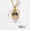 Brass Rhinestone Heart Bear Pendant Necklaces for Women, Golden, 15.75 inch(400mm)