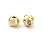 Brass Beads, with Rubber Inside, Slider Beads, Round, Real 18K Gold Plated, 4x3mm, Hole: 0.7mm