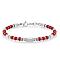 Adjustable 304 Stainless Steel Gemstone Beaded Bracelets, Rectangle, 6-1/4 inch(16cm)