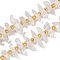 Natural Quartz Crystal Beads Strands, Faceted, Dyed, Nuggets Stick, with Seed Beads, Clear, 11~25x3~9x4~10mm, Hole: 1~1.2mm, about 19~26pcs/strand, 7.09~7.48''(18~19cm)