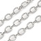 304 Stainless Steel Link Chains, Unwelded, with Spool, Stainless Steel Color, 9.5x6x1.5mm, about 5m/roll