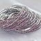 Brass Rhinestone Tennis Bracelets, Stretch Bracelets for Women, Square, Light Rose, Inner Diameter: 2-1/8 inch(5.25cm)