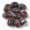 Handmade Gold Sand Lampwork Beads Strands, with Millefiori Glass, Oval, Sienna, 15.5~16.5x11~12mm, Hole: 1.2mm