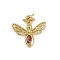 Brass Micro Pave Cubic Zirconia Pendants, Cadmium Free & Lead Free, Real 18K Gold Plated, with Jump Ring, Dragonfly, 18.5x19x3mm, Hole: 3mm