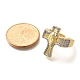 Латунные кольца из манжеты с прозрачным цирконием RJEW-U035-02GP-01-5