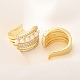 Серьги-каффы из латуни с микропаве из кубического циркония EJEW-H143-29G-3