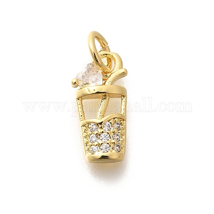 Латунные микропаве прозрачные подвески с фианитом KK-L225-009G-02-1