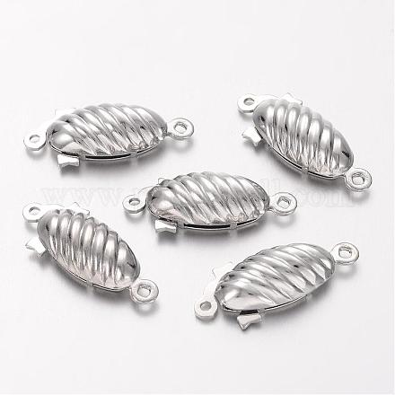 Латунь рыболовный крючок застежки KK-F0186-P-NF-1