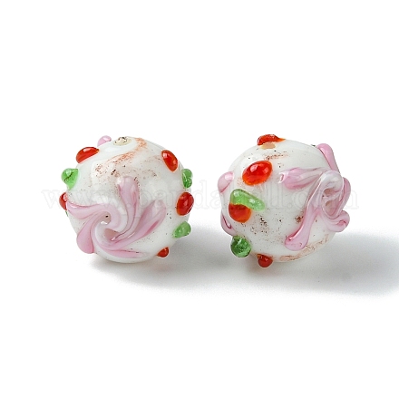 Ручной работы ухабистым Шарики Lampwork FOIL-B001-08D-1