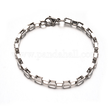 Браслеты-цепочки из нержавеющей стали 304 BJEW-M165-01P-1