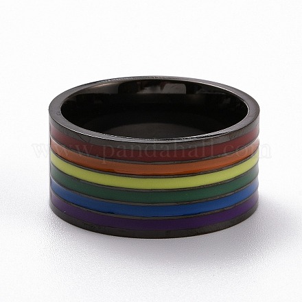 Кольца для пальцев из нержавеющей стали Pride Style 201 RJEW-F119-02EB-1