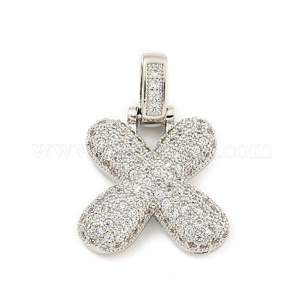 Латунные микропаве прозрачные подвески с фианитом KK-B099-01P-X-1