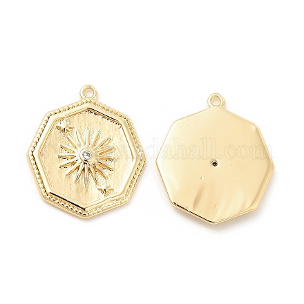 Подвески из латуни с микропаве из прозрачного кубического циркония KK-B062-05G-1