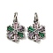 Brass Micro Pave Colorful Cubic Zirconia Pendants, Cadmium Free & Nickel Free & Lead Free, Flower, Platinum, 13x9.5x3x2.5mm, Hole: 5mm