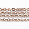 Ion Plating(IP) 304 Stainless Steel Cable Chains, Soldered, with Spool, Flat Oval, Rose Gold, 2.5x2x0.5mm, about 32.8 Feet(10m)/roll