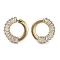 Donut Brass with Cubic Zirconia Stud Earrings, Long-Lasting Plated, Golden, 18x17mm