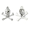 Tibetan Style Alloy Pendants, Cadmium Free & Lead Free, Pirate Style Skull, Antique Silver, 24x21x4mm, Hole: 2mm