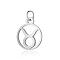 Non-Tarnish 304 Stainless Steel Charms, with Jump Rings, Polished, Flat Round with Constellation, Taurus, 13x11x1mm, Hole: 2.5mm