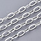 304 Stainless Steel Paperclip Chains, Drawn Elongated Cable Chains, with Spool, Unwelded, Flat Oval, Silver, 10x5x1mm, about 65.61 Feet(20m)/roll