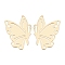 Brass Filigree Joiners Links, Long-Lasting Plated, Butterfly, Real 18K Gold Plated, 20x15x0.7mm, Hole: 0.8mm, 20pcs/box