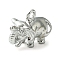 Rack Plating Brass Pendant, Long-Lasting Plated, Lead Free & Cadmium Free, Elephant, Platinum, 11.5x16x9mm, Hole: 1.8mm