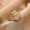 Brass Micro Pave Cubic Zirconia Adjustable Open Cuff Rings for Women, Cadmium Free & Lead Free, Insect, Real 18K Gold Plated, Inner Diameter: Adjustable, Tray: 17x14.5mm