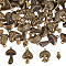 64pcs 4 style Alloy Pendants, Mushroom, Antique Bronze, 13~28.5x8~19mm, 16pcs/style