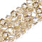 Electroplate Transparent Glass Beads Strands, Faceted, Diagonal Cube Beads, BurlyWood, 8.5x9.5x9.5mm, Hole: 1.5mm, about 70pcs/strand, 22.05 inch(56cm)