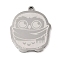 Non-Tarnish 201 Stainless Steel Pendants, Owl Charm, Stainless Steel Color, 24.5x20.5x1.5mm, Hole: 1mm