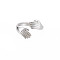 Non-Tarnish 304 Stainless Steel Double Hand Hug Open Cuff Ring for Women, Stainless Steel Color, US Size 8(18.1mm)