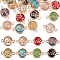 PH PandaHall 8 Colors 32pcs Elephant Link Charms, Glass Connector Charms Elephant Double Hole Pendant Connector Connector Flat Round Crystal Charm Connectors for Jewelry Making DIY Bracelet Necklace