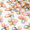 Acrylic Pendants, with Light Gold Plated Alloy Findings, Butterfly, Colorful, 20x28~29x5mm, Hole: 1.5mm